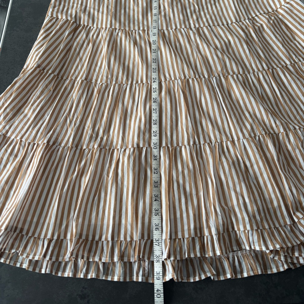 Sugarlips Tan and White Striped Blouse - Picture 3 of 6